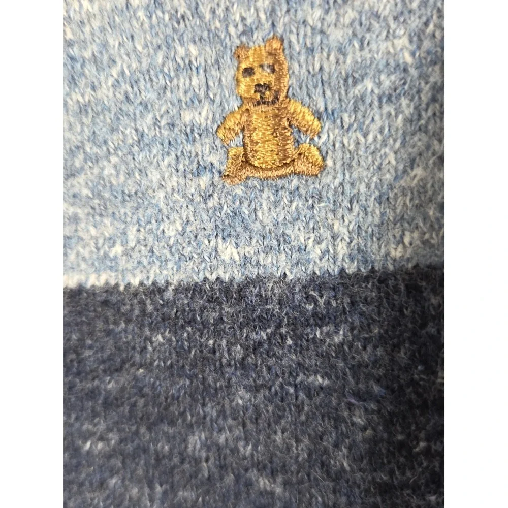 GAP Baby Footless One Piece‎ 6-12 Mos Stretch Navy Heather Teddy Bear Logo Cozy